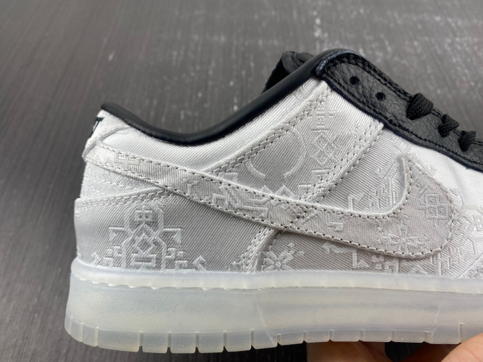 CLOT x fragment x Nike Dunk Low Colorway: White/Black  FN0315-110